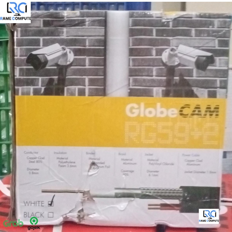 Globe Cam Kabel Cctv RG59 + 2 Power 300Meter PROFESIONAL COAXIAL CABLE KUALITAS SUPER PREMIUM