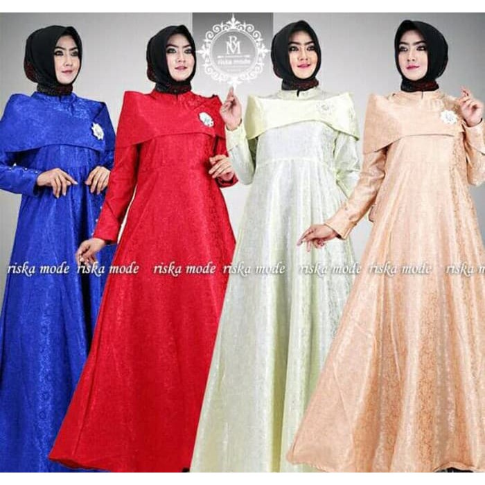Dress Pesta, Gaun Pesta Muslim - Biru Muda, M