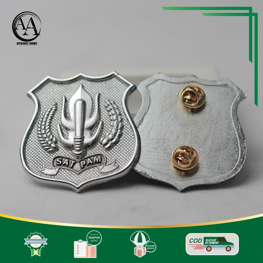 PERLENGKAPAN ATRIBUT SATPAM SECURITY LENCANA PIN KEWENANGAN SATPAM SECURITY SILVER BESAR - KL01