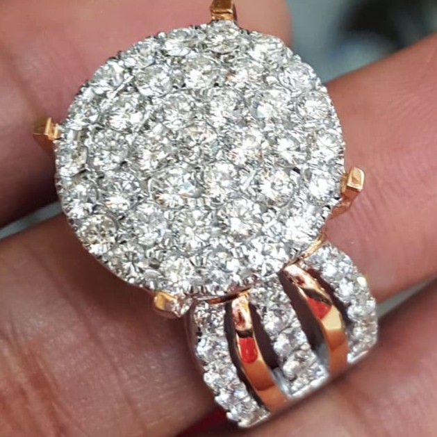 Cincin Wanita Kawin Nikah Original Emas Gold 18k Berlian Diamond Eropa Putih Asli DK1569