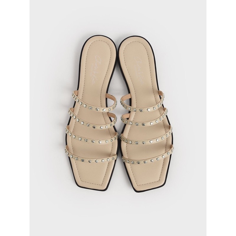 [7.7 Boombastis Sale⚡] - SANDAL WANITA CKS424 STRAPPY STUDS FLAT SANDALS PREMIUM IMPORT