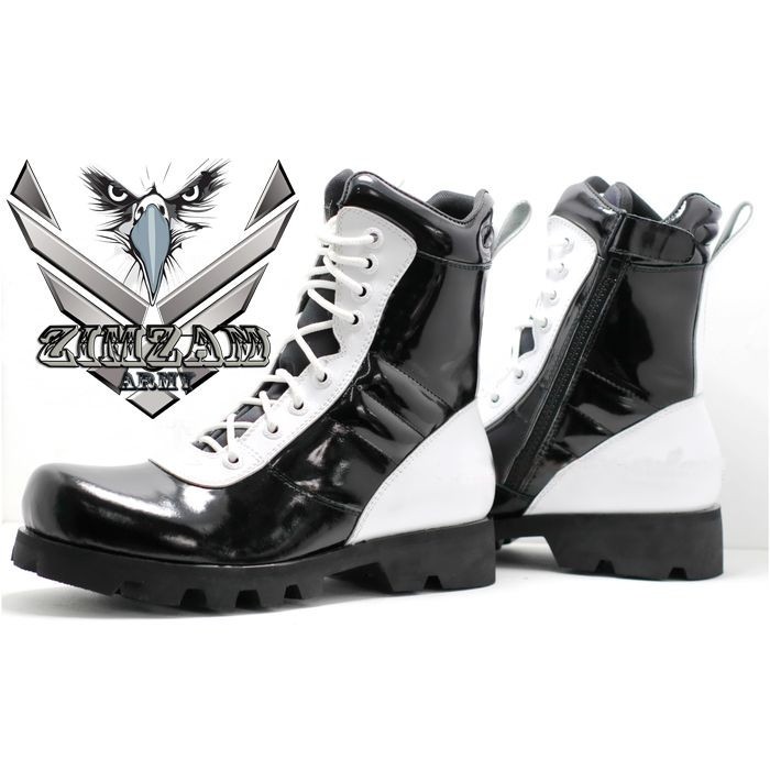 BlackPiinkMilitary        Sepatu Boots PDL Zimzam Polri Kilap Tanpa Semir Kulit - Putih, 39