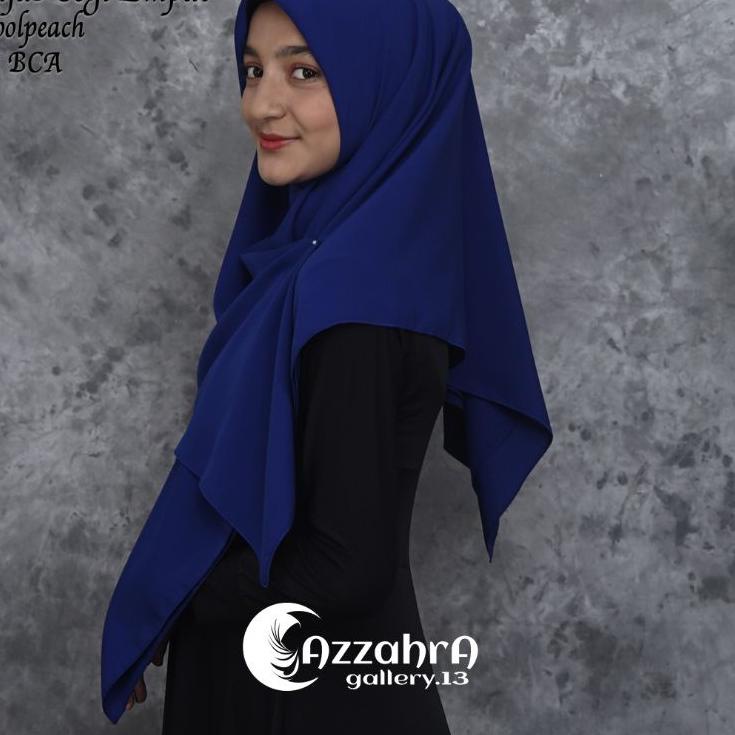 Update Jilbab Hijab Kerudung segi empat WOOLPEACH No.45 Biru BCA ✓