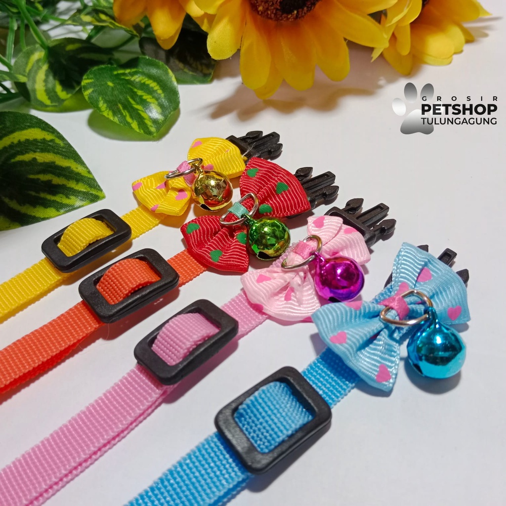 Kalung Kucing Anjing Polos Pita Love 1 Lonceng 10ml