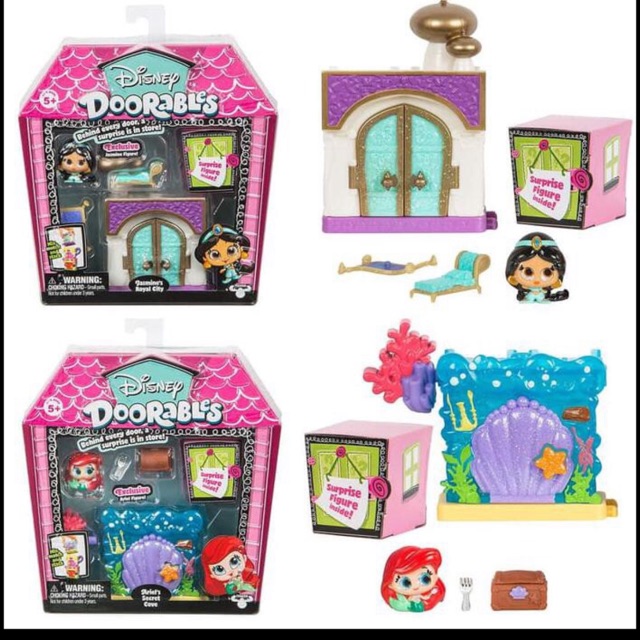 Disney doorables alice, jasmine, ariel, moana, olaf, beast, jumbeauxs