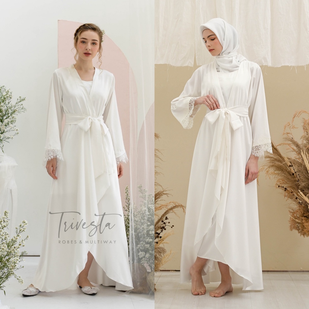 Ashera Asymmetric Robe - KIMONO ROBE PENGANTIN