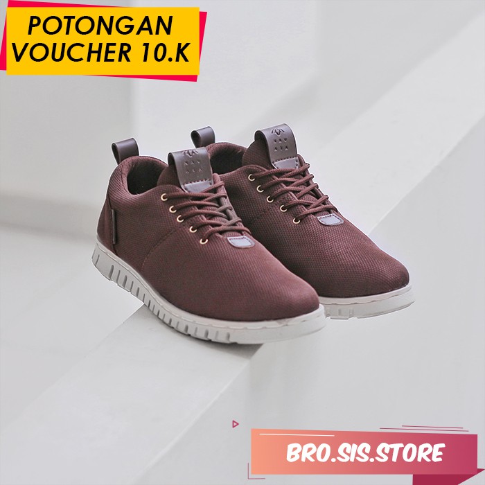 POWELL BROWN | BROSIS x Navara | Sepatu Sneakers Sepatu Cowok Sneakers Pria Sepatu Kasual
