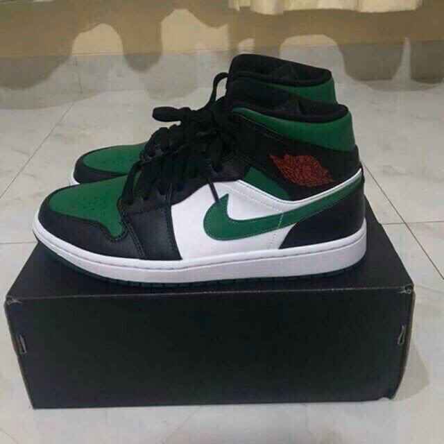 SEPATU SNEAKERS NIKE JORDAN 1 MID PINE GREEN