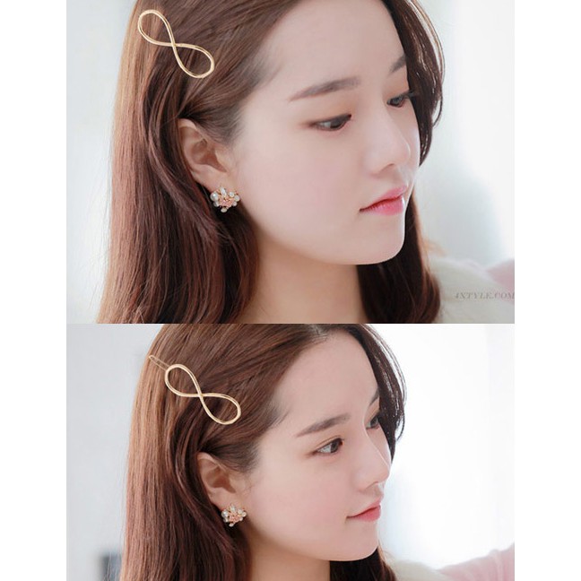 LRC Jepit Rambut Trendy Color Symbol 8 Shape Decorated Pure Color Simple Hair Clip