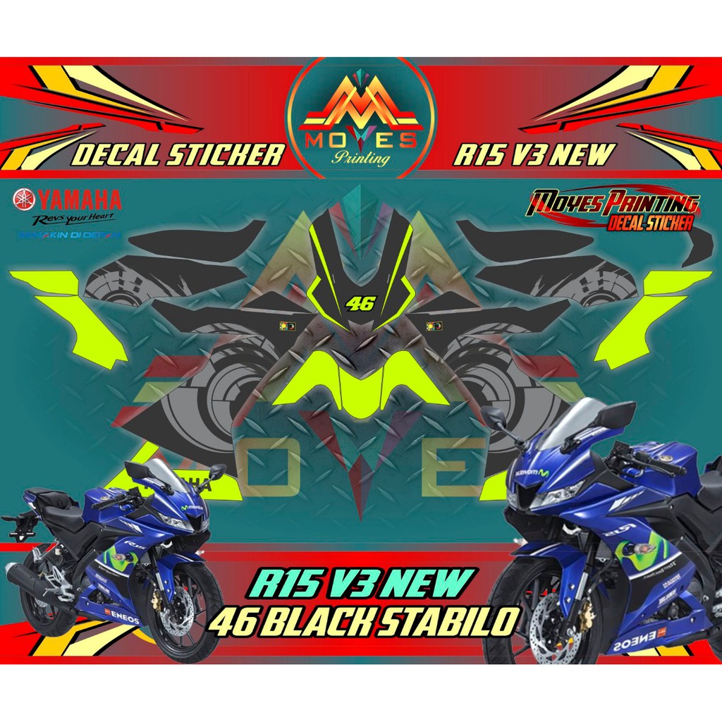decal stiker motor r15 v3 new full body stiker motor r15 v3 new stiker r15_46 BLACK STABILO