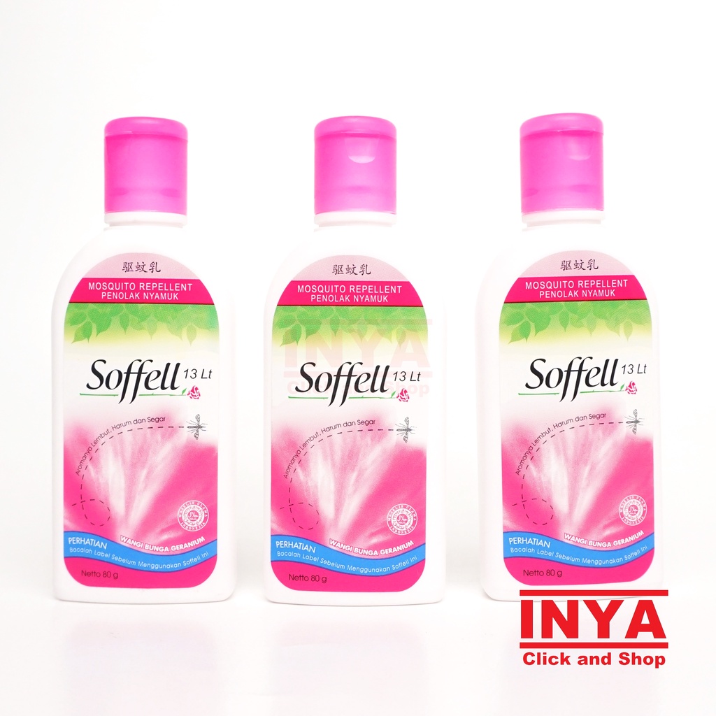 SOFFELL 13 LT WANGI BUNGA GERANIUM 80gr - Obat Nyamuk Lotion