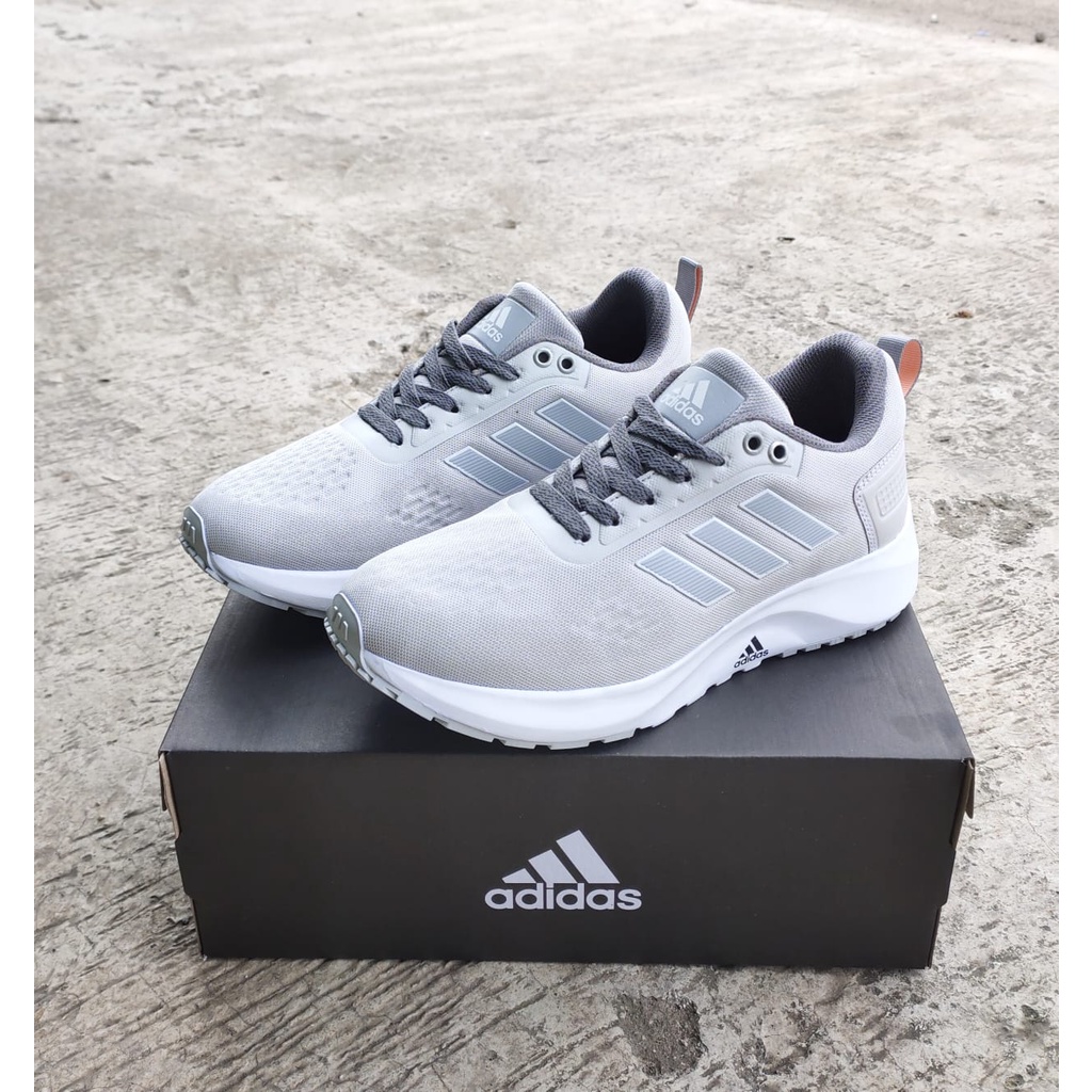 TERLARIS SEPATU WANITA ADIDAS NEO ZOOM ABU ABU IMPORT / SEPATU CEWEK OLAHRAGA LARI / SEPATU AEROBIK 