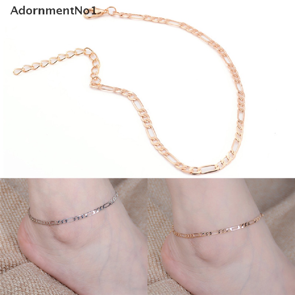 (AdornmentNo1) 1pc Gelang Kaki Lapis Emas / Silver Untuk Wanita