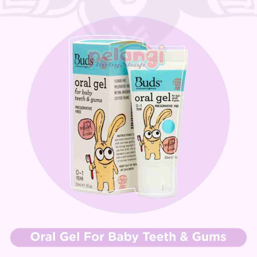 Buds Organics BOO - Oral Gel for Baby Teeth and Gums Toothpaste 30ml - Pasta Gigi Anak (0-1 tahun)