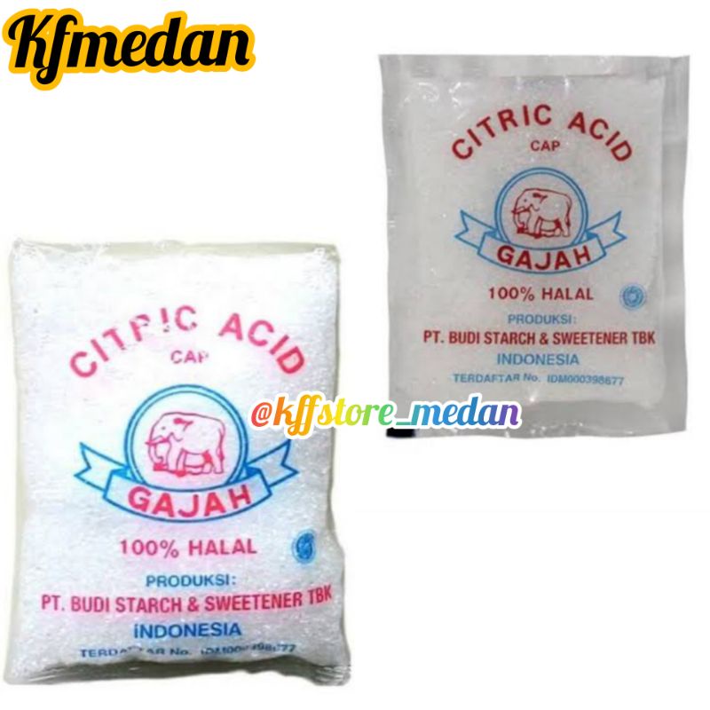 

Citrun Acid / Citric Acid Cap Gajah Sachet 50gr