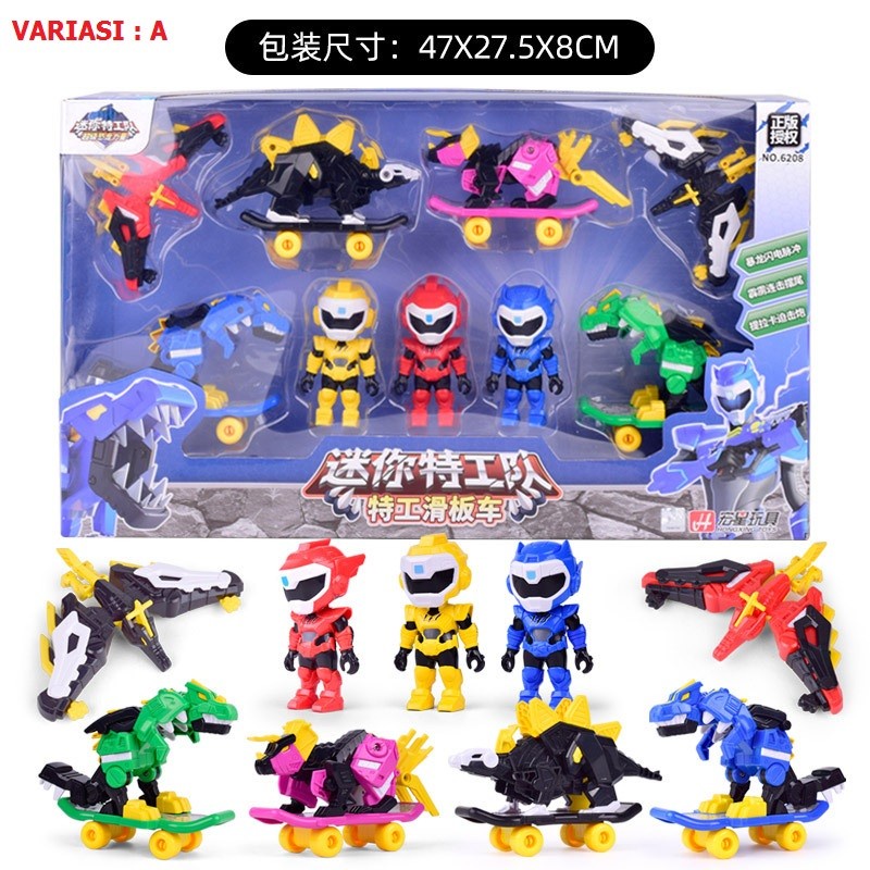 Power Ranger Action Figure Set Mainan Robot / Robot Dinosarus Lengkap - isi 9pcs