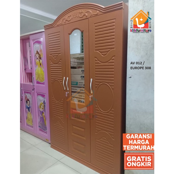 Lemari Pakaian Besi 3 Pintu FULL PLAT BESI XR 013