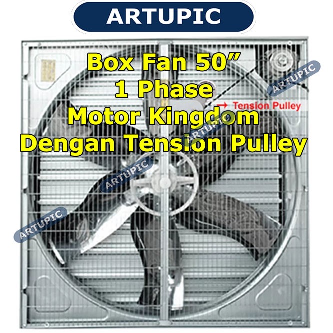 Box Fan 50 Inch 1 Phase Motor Kingdom Dengan Tension Pulley Blower Exhaust Fan Boxfan Kandang Ayam