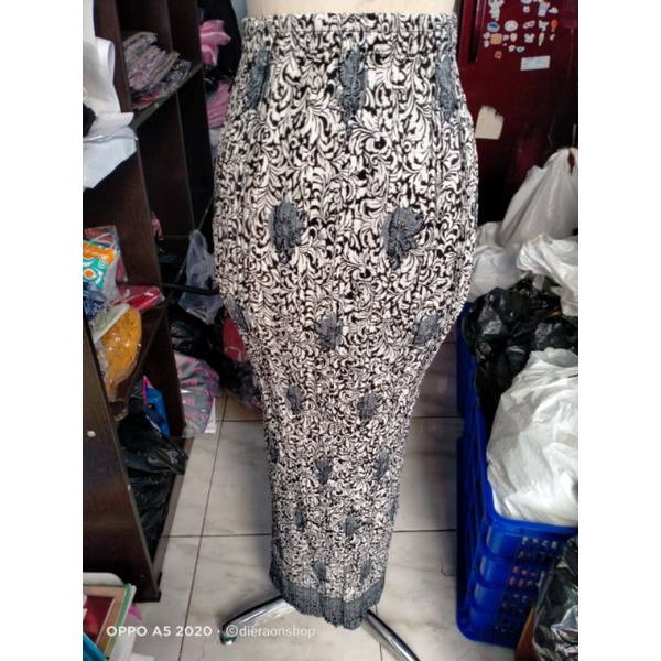COD ROK PLISKET MUAT JUMBO BATIK BAWAHAN KEBAYA ROK BATIK JUMBO-PLISKET-KERANG ABU