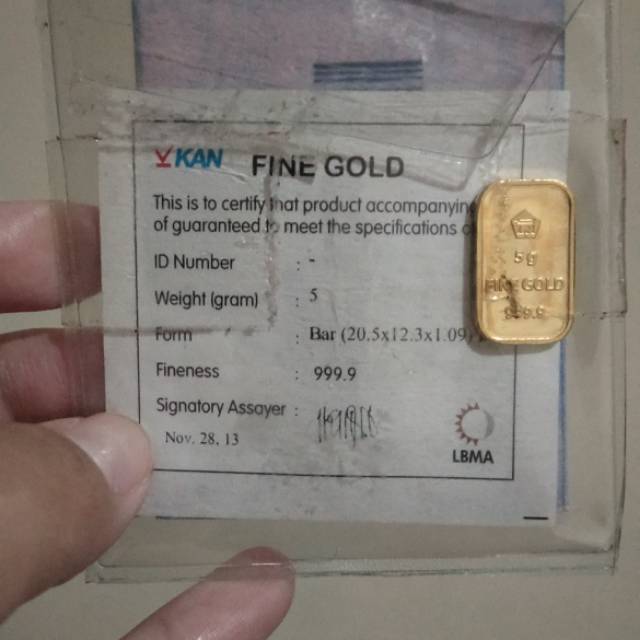 Emas antam 5 gram logam mulia model lama