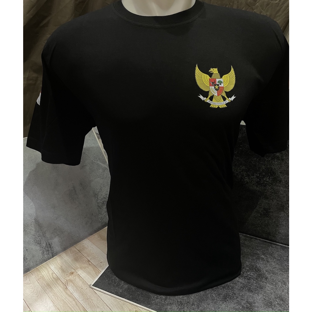 Kaos Katun Indonesia - Kaos RI - Kaos Garuda Indonesia Hitam