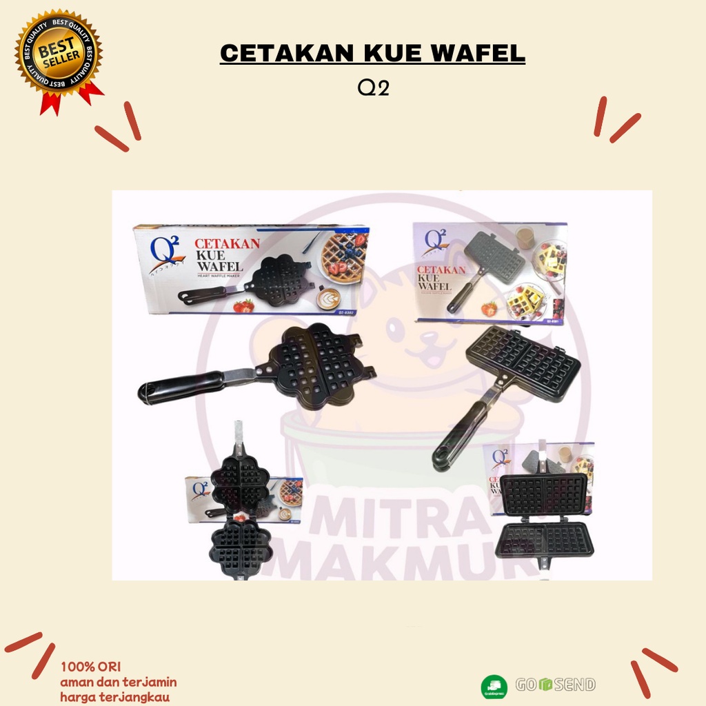 NEW!! Cetakan Kue Wafel / Square Heart Waffle Maker