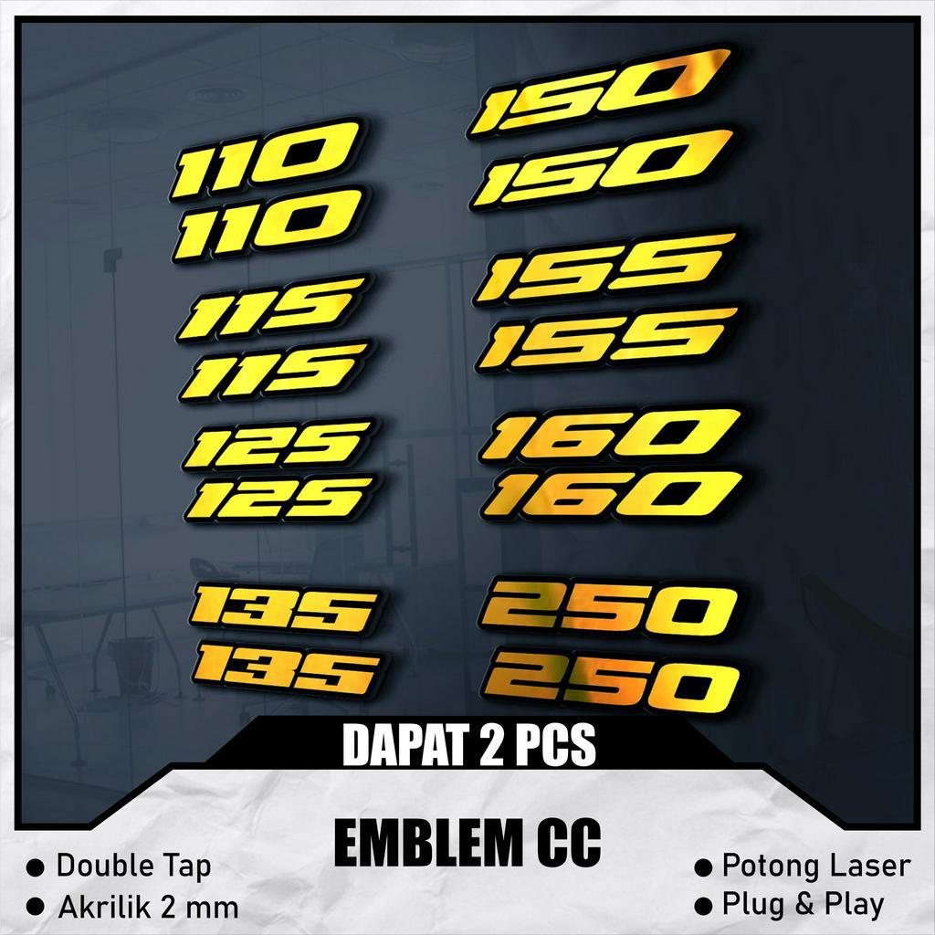 Emblem CC Motor Emblem TIMBUL Akrilik 2mm + Doubel Tape Foam ( DAPAT 2 PCS )