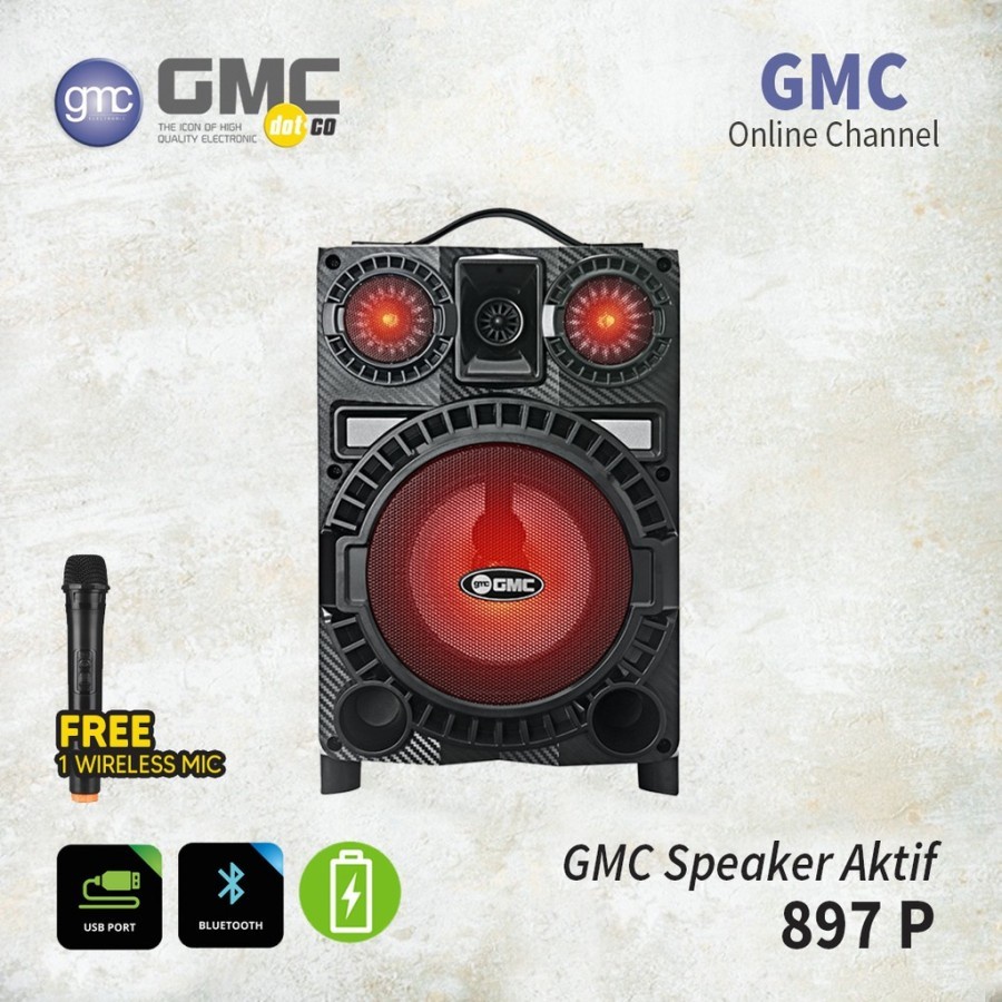 Speaker Portable GMC 897 P Speaker Bluetooth 6,5 inch+ Mic Wireless