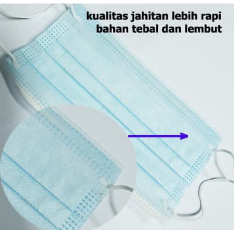 Masker Medis 3ply Surgical Mask Earloop - Masker Caress Disposable Earlop