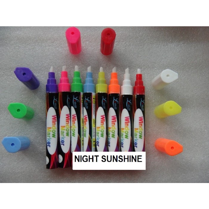 

tulis-alat-paket- liquid chalk pen 8pcs colour /set 6mm brand window marker -paket-alat-tulis.