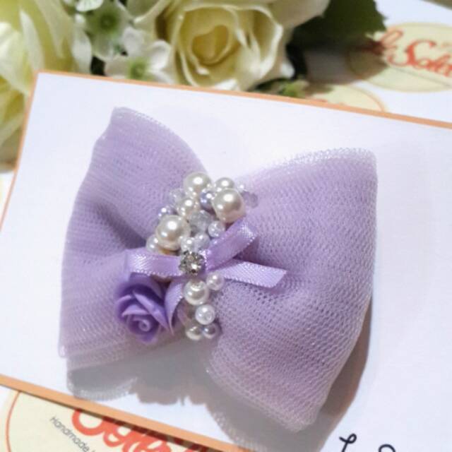 Rossi fufu in purple hair clip/bando/jepit rambut/ headband
