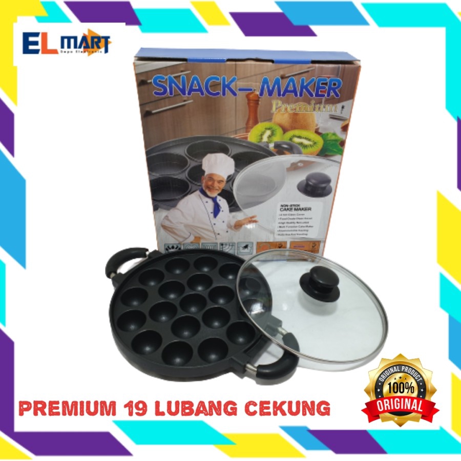 Cetakan Takoyaki 19 Lubang Cekung Teflon Tebal Snack Maker Premium original