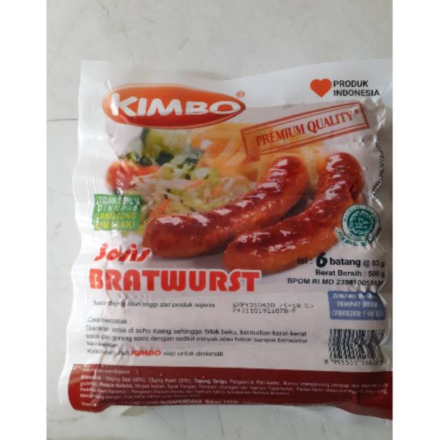 

PROMO Kimbo Bratwurst Sosis Sapi bakar isi 6 pcs