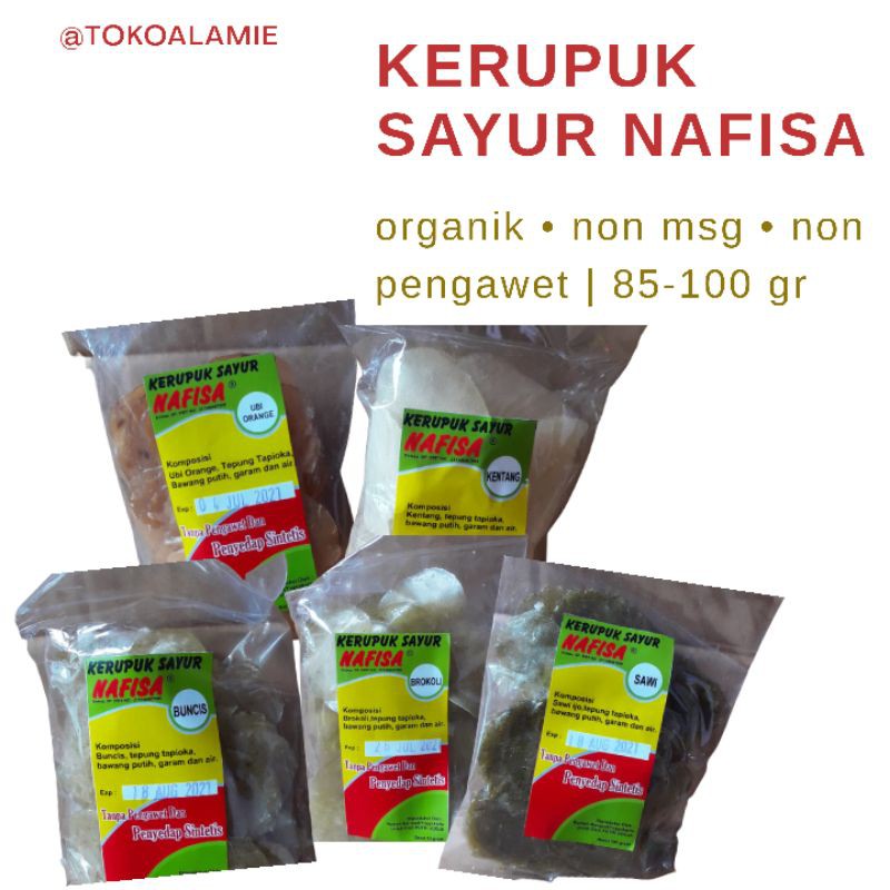 

KERUPUK KRUPUK MPASI SAYUR NAFISA NO MSG-PENGAWET-PEWARNA 10 VARIAN