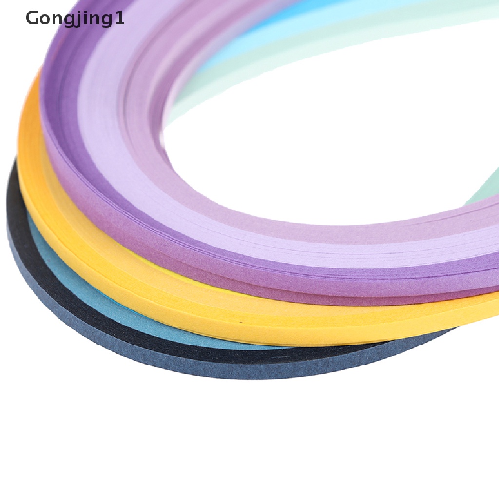 Gongjing1 100Pcs / Set Strip Kertas Quilling 3mm 39cm Untuk Kerajinan Tangan DIY