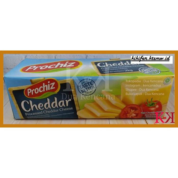 

Ujekujek- Cheese Keju Cheddar Prochiz Premium 2 Kg Block Cheese -Original.
