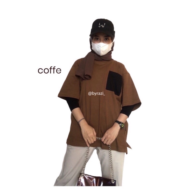 T-Shirt OverSize - Kaos OverSize - T-Shirt byrazi_-COFFE