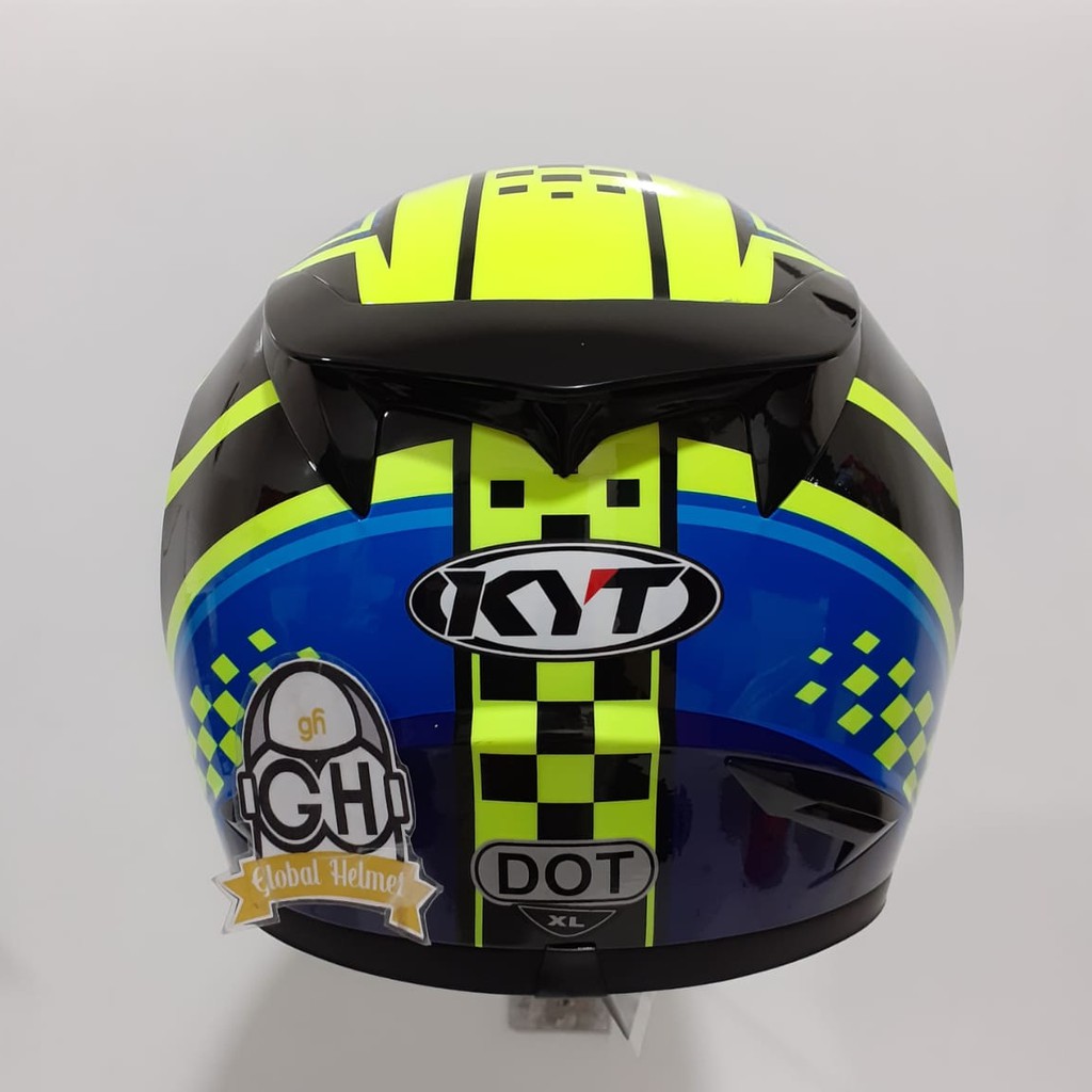 HELM KYT R10 #4 BLACK YELLOW BLUE KYT R-10 #4 KYT R-10 SMOKE VISOR