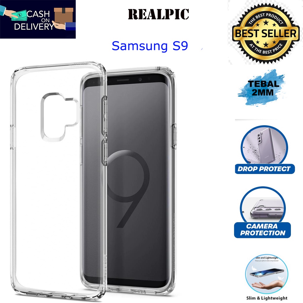 Case Samsung Galaxy S9 Casing Clear HD KETEBALAN 2MM BENING TRANSPARAN TPU Premium Softcase