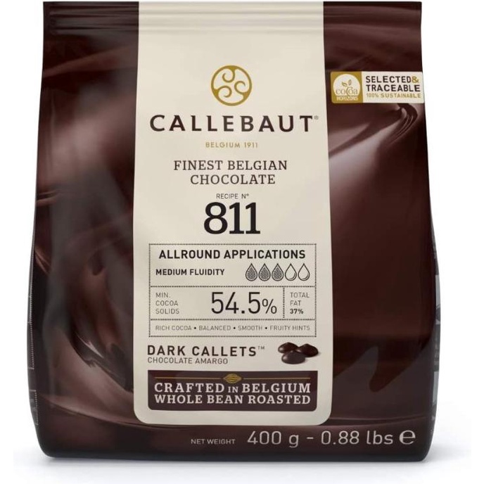 

Callebaut Belgian Dark Chocolate 400 Gr Pouch Finest 54.5%