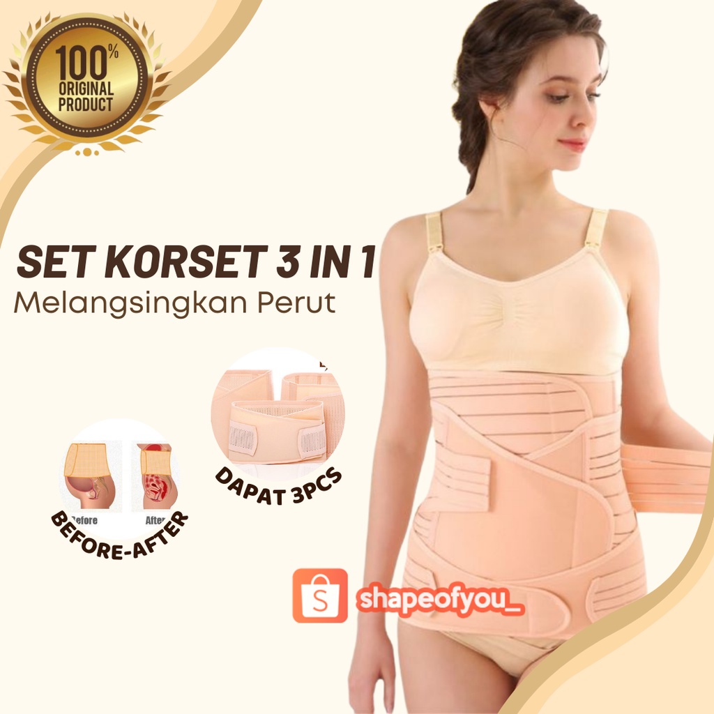 Korset Postpartum Sehabis Melahirkan Lahiran Melangsingkan 3 in 1 Maternity Postpartum Belt After Pregnancy