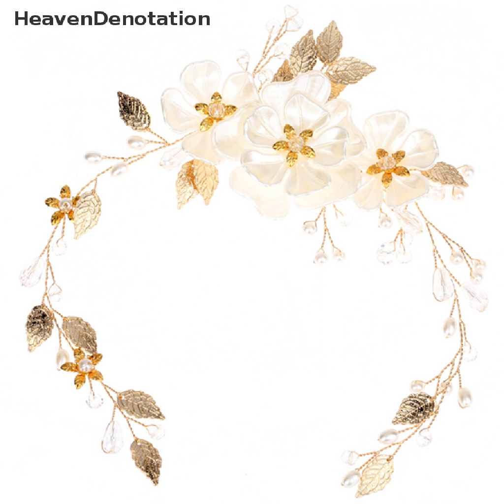 [HeavenDenotation] Women bridal white flower rhinestone pearl hair clip wedding hair accessories