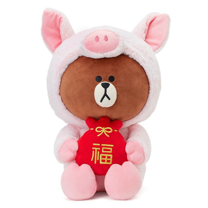 Boneka Line Piggy Brown Chinese New Year 2019 Edition Plush Doll