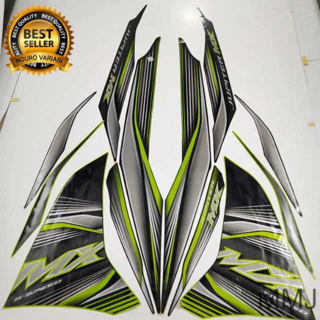 sticker striping motor yamaha Jupiter  mx new 135 2012 hitam hijau