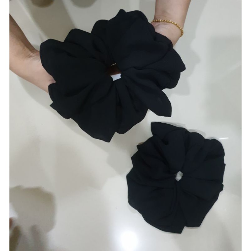 SUPER JUMBO INNER Hitam KUNCIR HIJAB /SCRUNCHIE CEPOL HIJAB