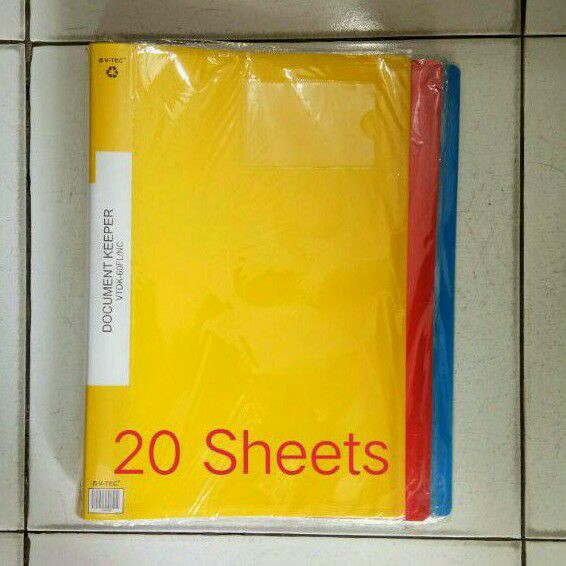 

Clear Holder / Document Keeper F4 Vtec 20 Sheets