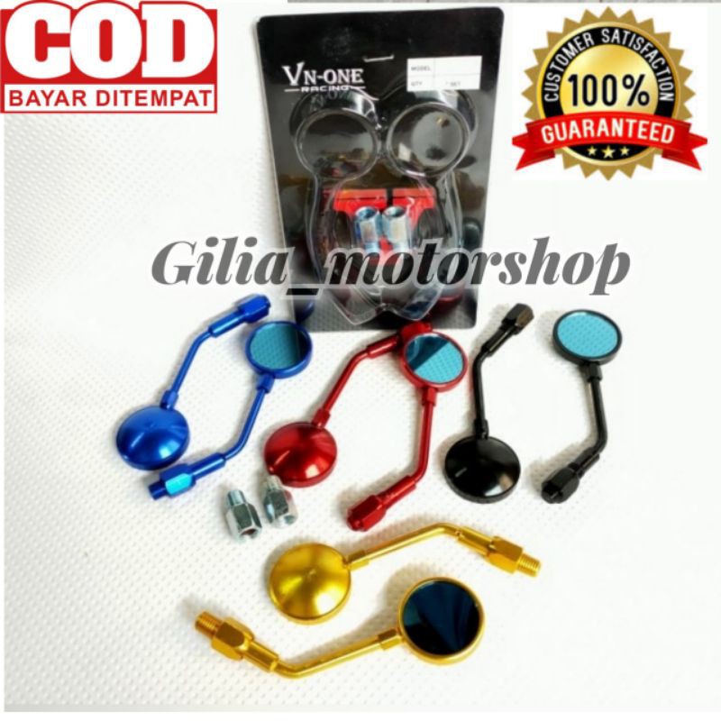 Spion Mini Bulat Cnc Mirror Biru Vn-one Universal Honda Yamaha