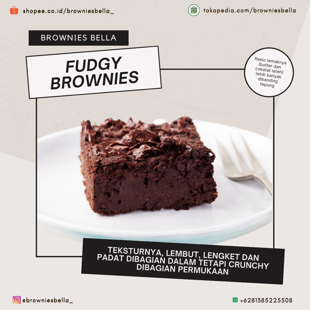 Brownies Bella Brownies Fudgy Panggang Sekat Premium II New Year Hampers