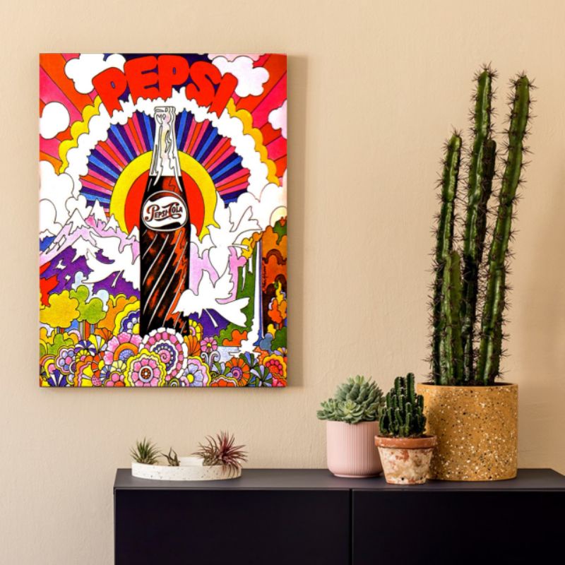 "Pepsi Cola" Poster + Bingkai Kayu (30x22)