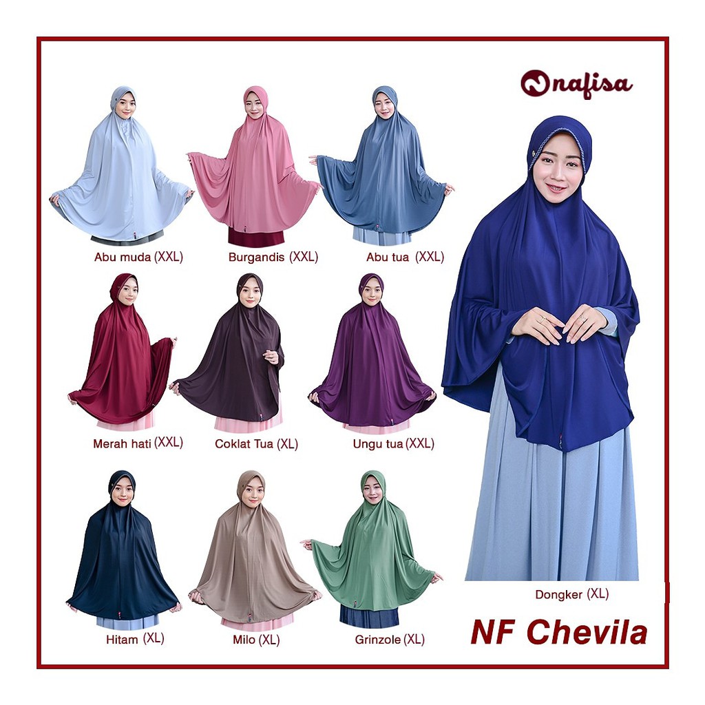 Jilbab Syari Jumbo Nafisa Chevila - Hijab Jumbo Pet Antem Syari Khimar Premium